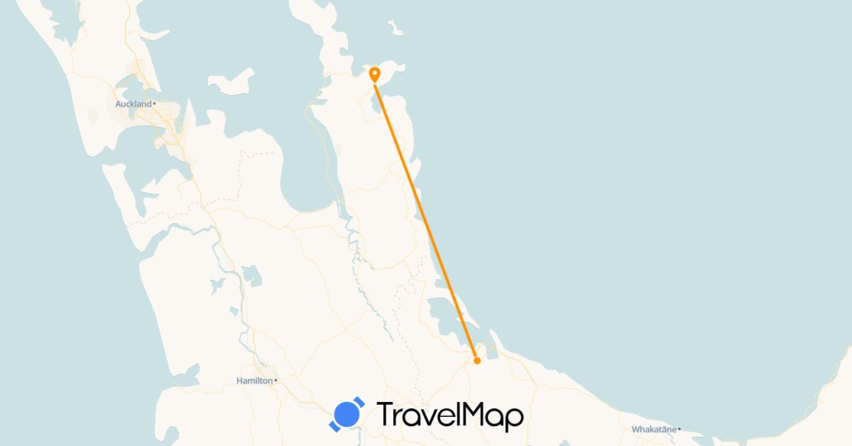 TravelMap itinerary: hitchhiking in New Zealand (Oceania)